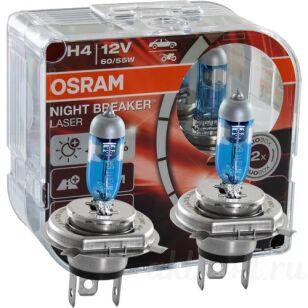Автолампы OSRAM NIGHT BREAKER LASER H4 напряжение 12V, 2 шт