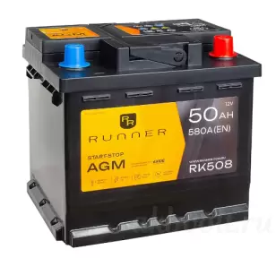 Runner AGM 50Ач 580A обратная полярность RK508