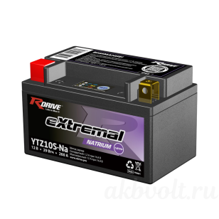 RDrive eXtremal Natrium 2.4Ач 260A обратная полярность YTZ10S-Na
