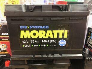 автомобильный Moratti EFB 70Ач обратная полярность