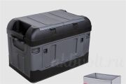 Ящик-органайзер 35л высокая крышка+ мешок водонепроницаемый в багажник автомобиля черный-серый