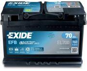 Exide EFB 70Ач обратная полярность EL700