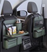 Органайзер -сетка на спинку сиденья со столиком зеленый