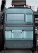 Органайзер -сетка на спинку сиденья со столиком замш бирюза