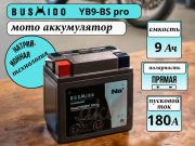 Bushido мото 9Ач 180А прямая полярность NaCR9Y
