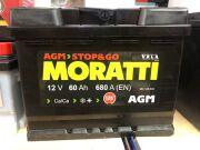Moratti AGM 60Ач обратная полярность 560108033