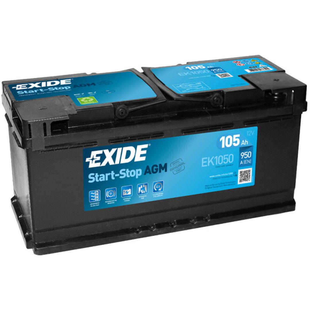 Аккумулятор автомобильный 105. Аккумулятор Exide AGM 100ah. Exide ek1050. АКБ Exide 100ah AGM. Exide Premium 100ah 900a.