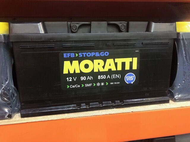 Автомобильный аккумулятор Moratti EFB 90Ач обратная полярность .